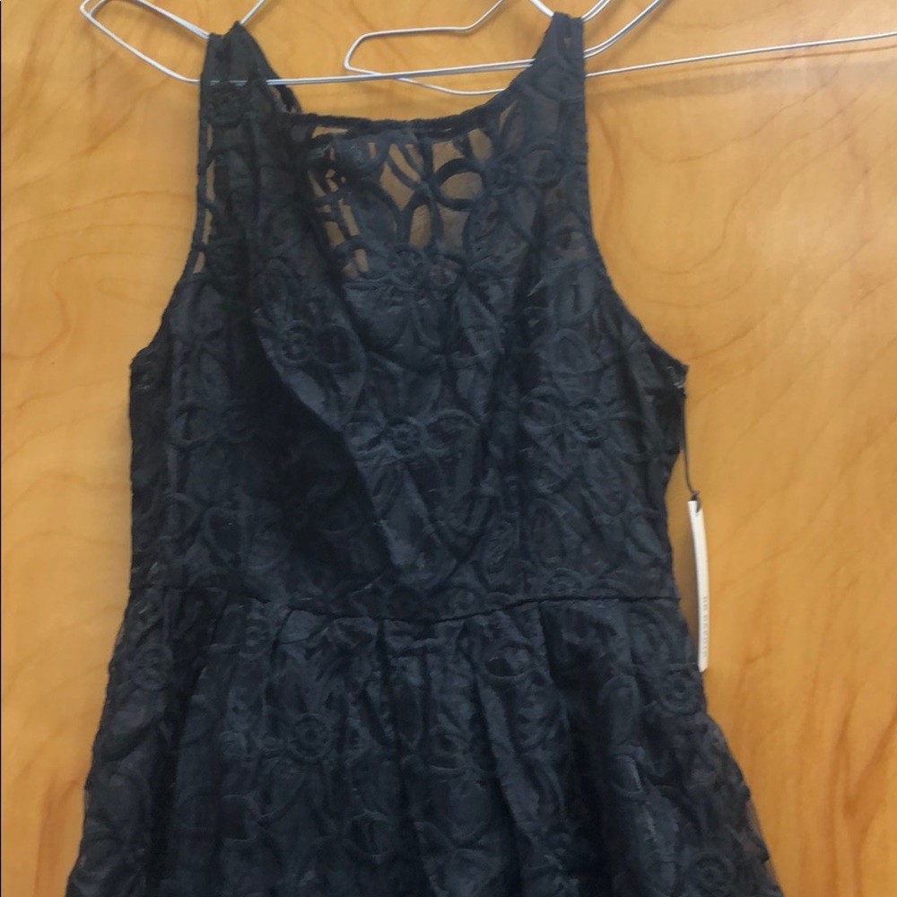 Black Dress w/ Sheer Embroidered Tuille,sz8